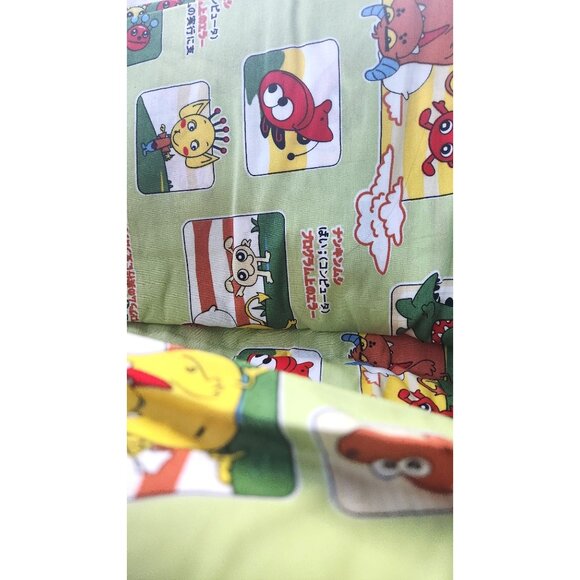 Material Green Cotton Happy Monsters Cartoon blocks 8 yards of 45" Cotton Fabr - Picture 5 of 16